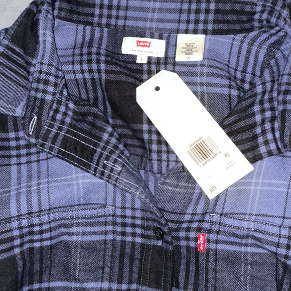 Levi's maple utility checked flannel in blue- NWT - Picture 6 of 6